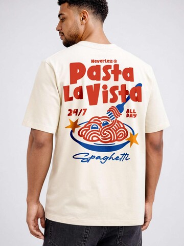Neverless Shirt 'Pasta la Vista' in Beige