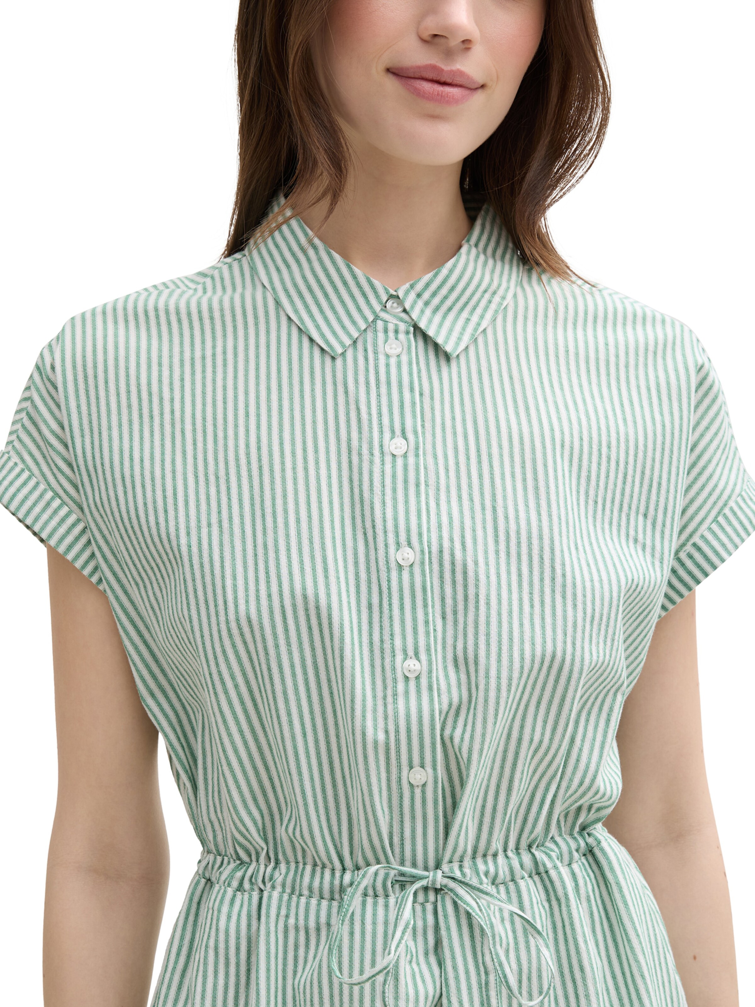 TOM TAILOR DENIM Рокля тип риза в зелено