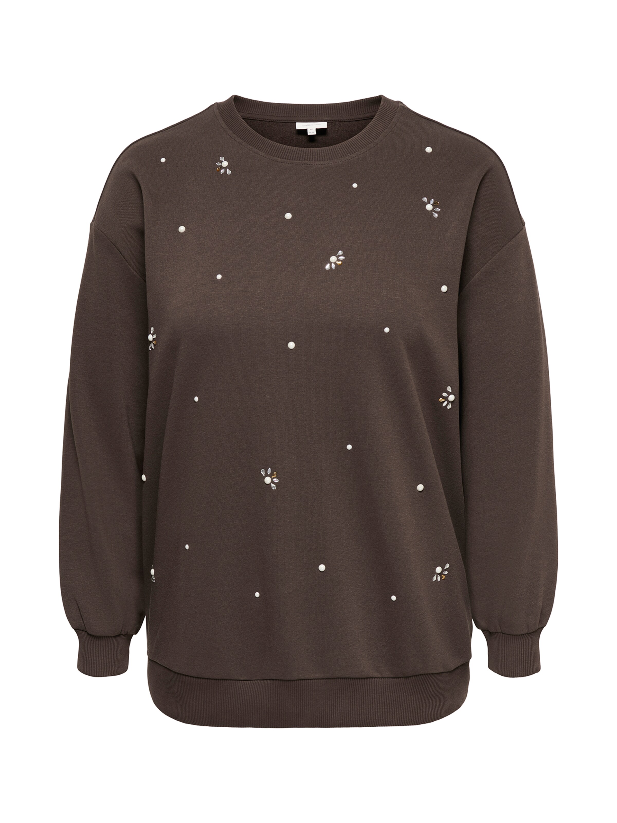 ONLY Carmakoma Sweatshirt 'CARAMBER' in XL-XXL in Chocolate / Gold / Transparent / Pearl white, Item view