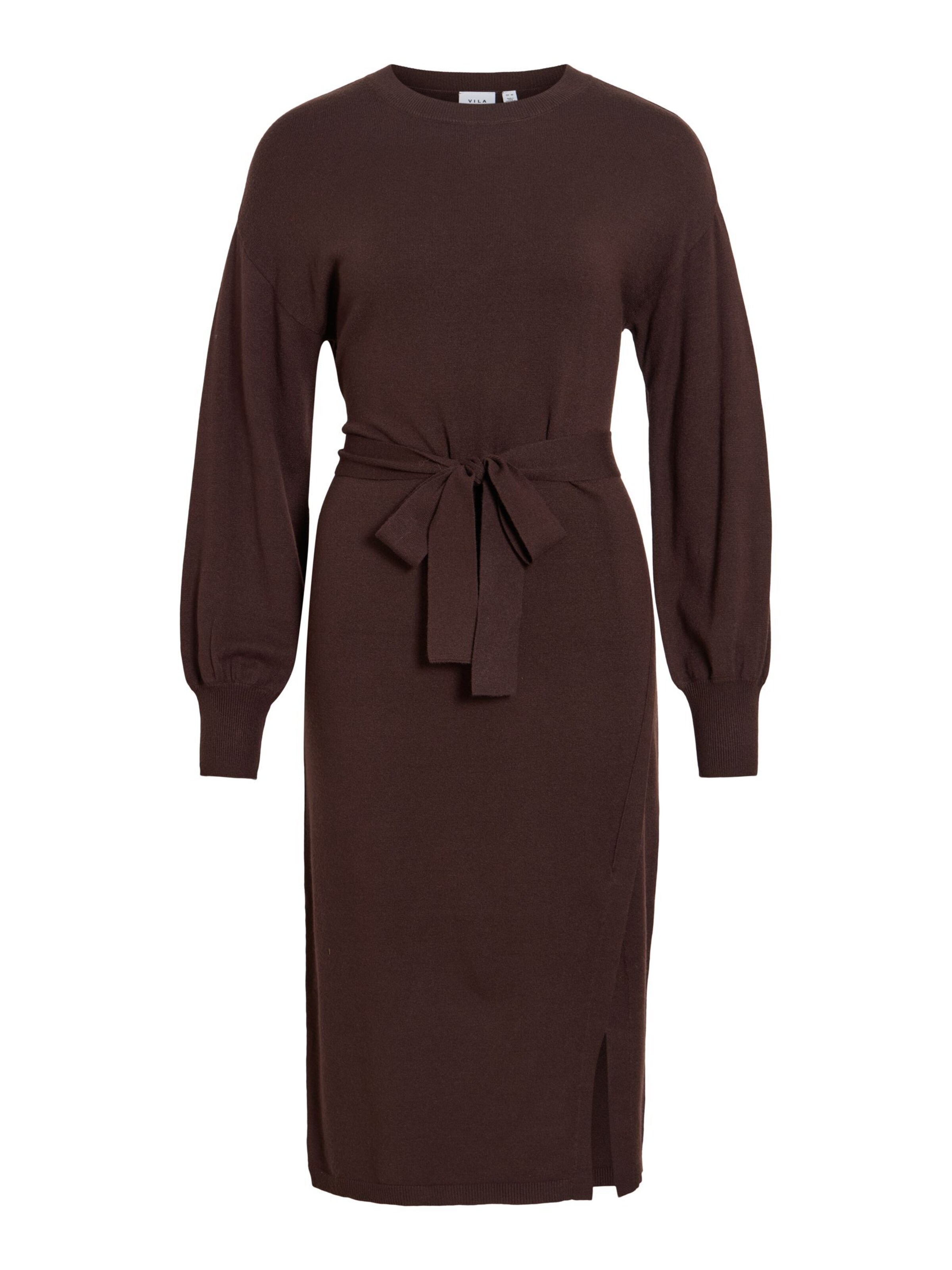 VILA Robes en maille 'VIRICKY' en XL en brun foncé, Vue avec produit