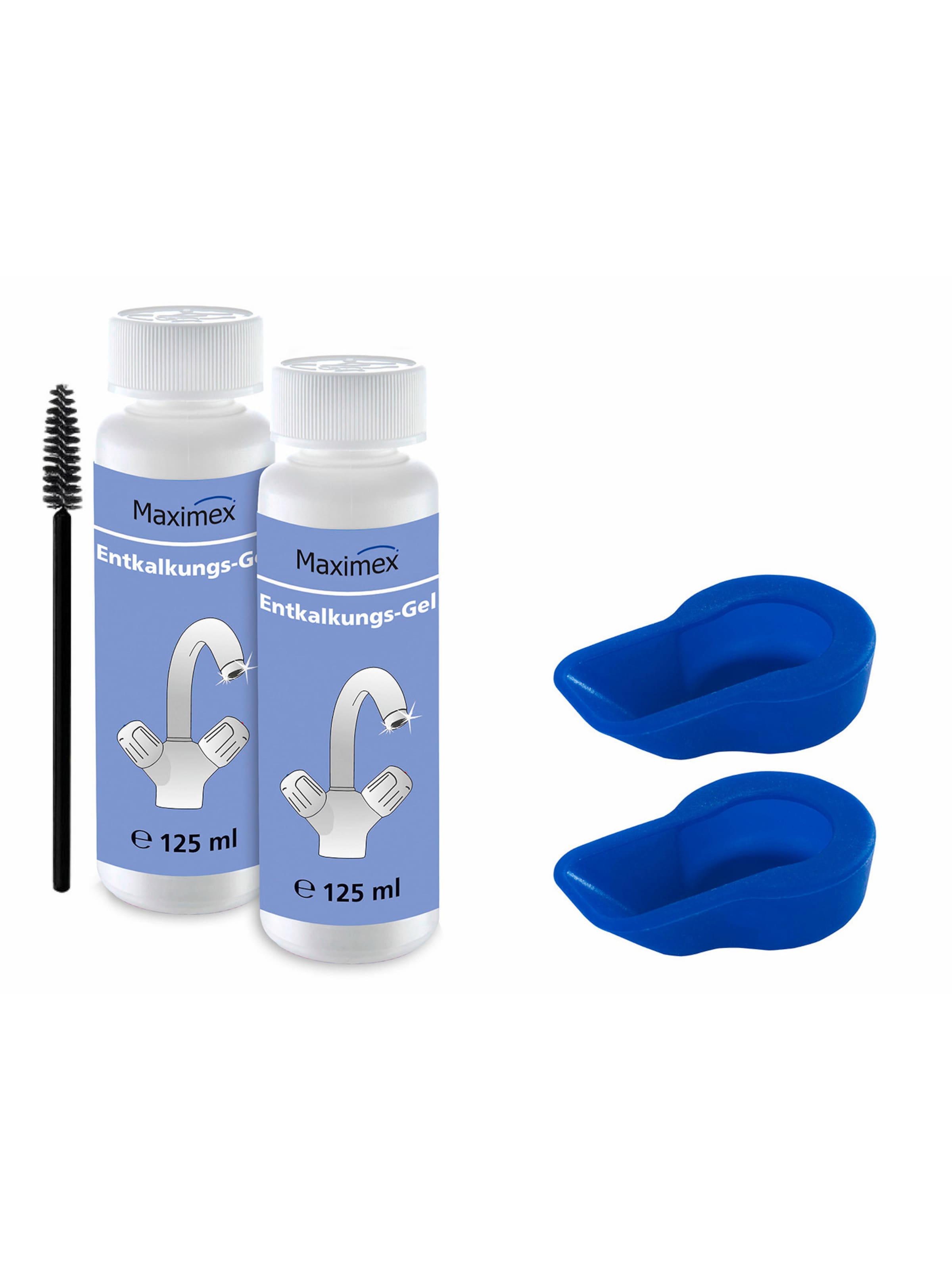 Wenko Anti-Kalk-Caps und Entkalkungsgel in Blau: Vorderseite