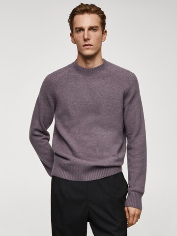 MANGO MAN Sweater 'Moss' in Purple: front