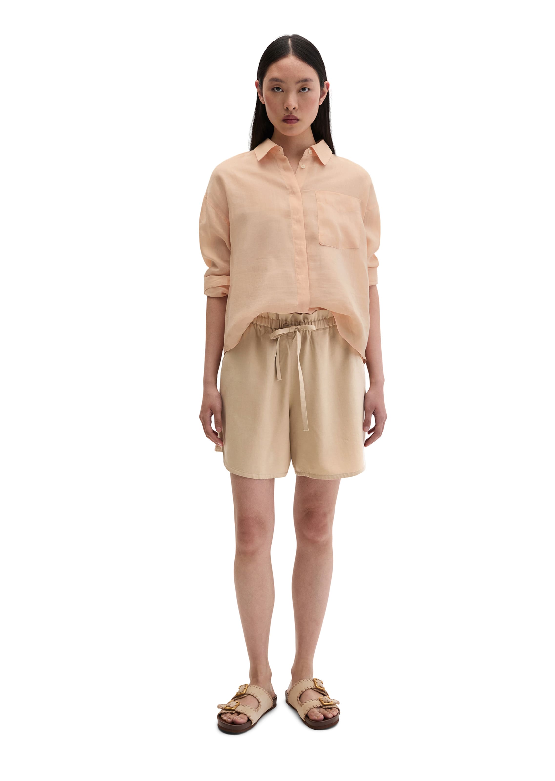 Marc O'Polo Loosefit Hose in Beige: Vorderseite