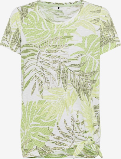 Olsen T-shirt en vert clair / blanc, Vue avec produit