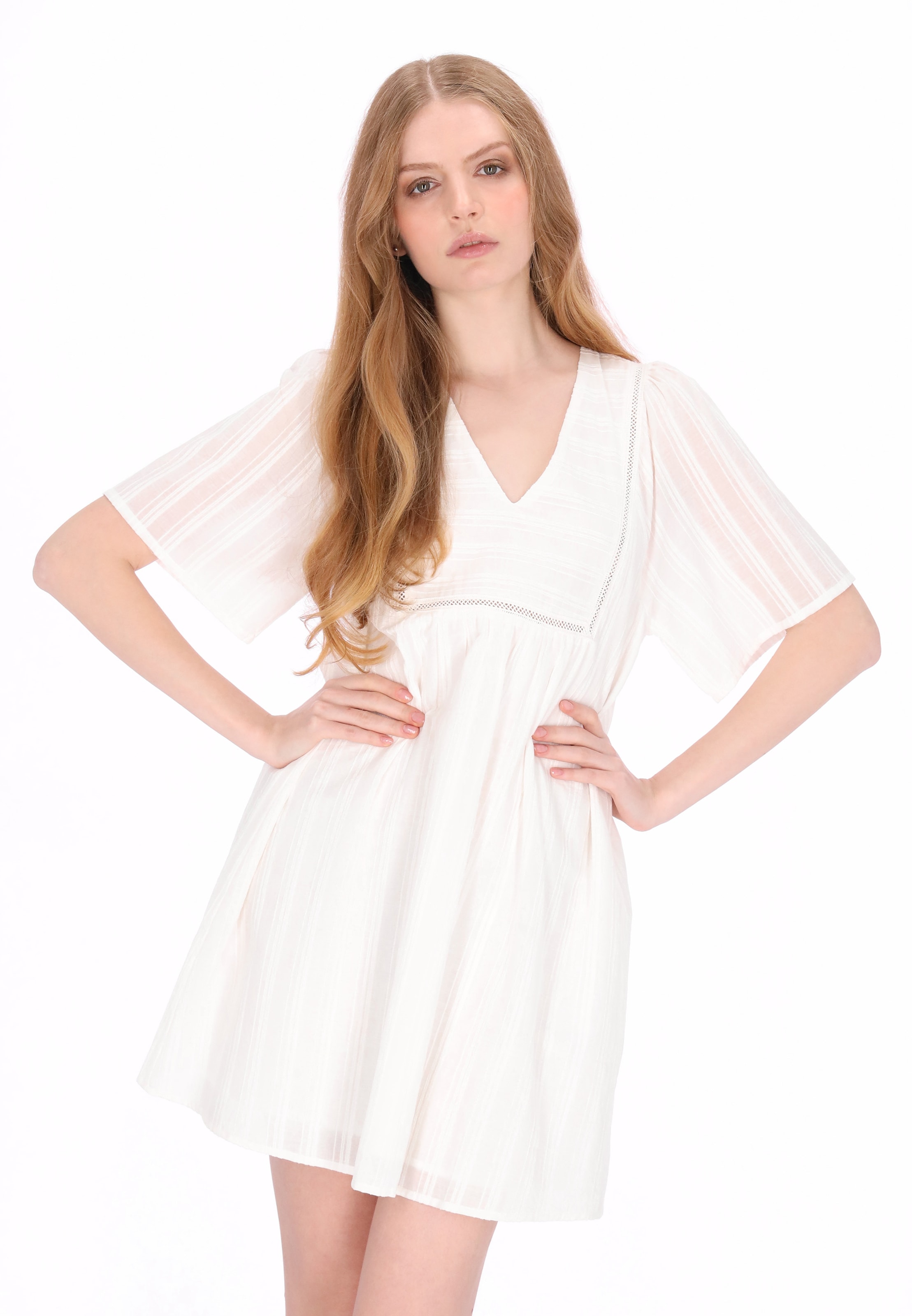 DreiMaster Vintage Zomerjurk in Wit: voorkant