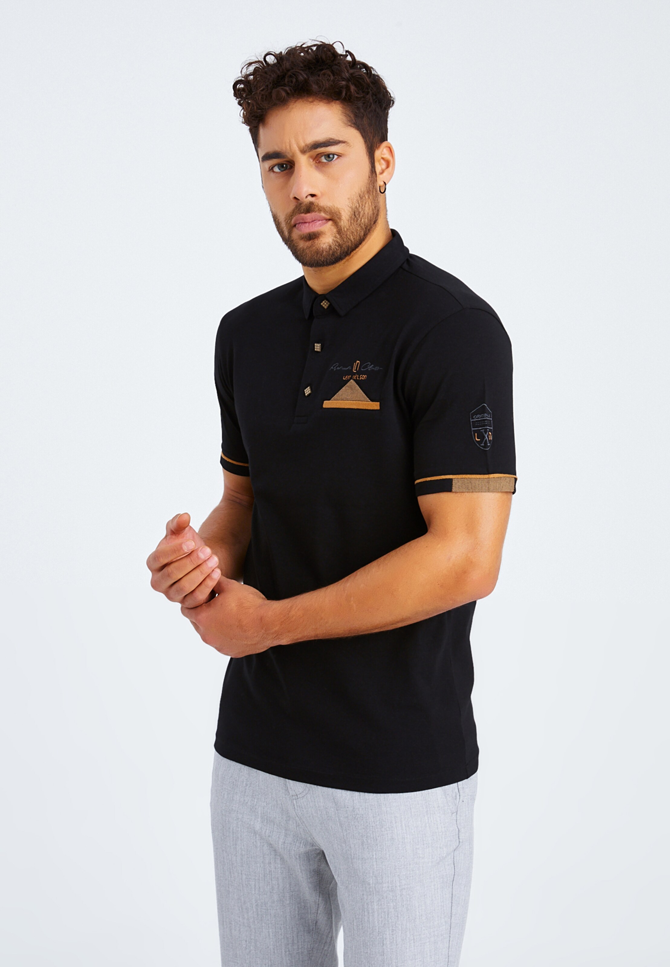 Männer Shirts Leif Nelson Poloshirt in Schwarz - RM22276 Männer Shirts Leif Nelson Poloshirt in Schwarz - RM22276