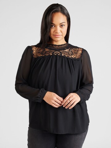 ONLY Carmakoma Blouse 'NEW CAT' in Black: front