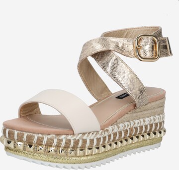 River Island Strap Sandals in Beige: front