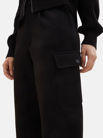 Wide leg Pantaloni cargo di TOM TAILOR DENIM in nero