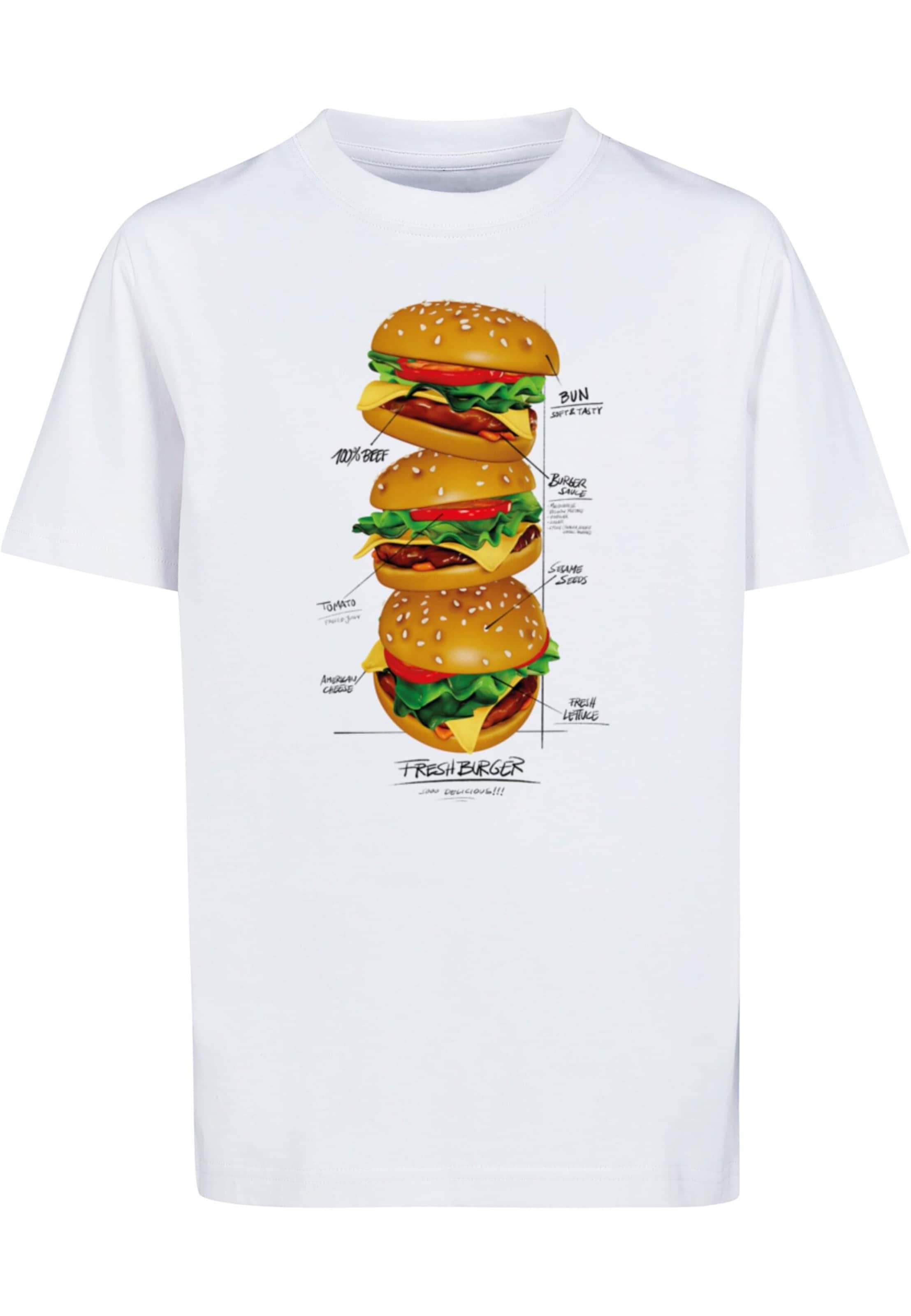Mister Tee Shirt 'Triple Burger' in White: front