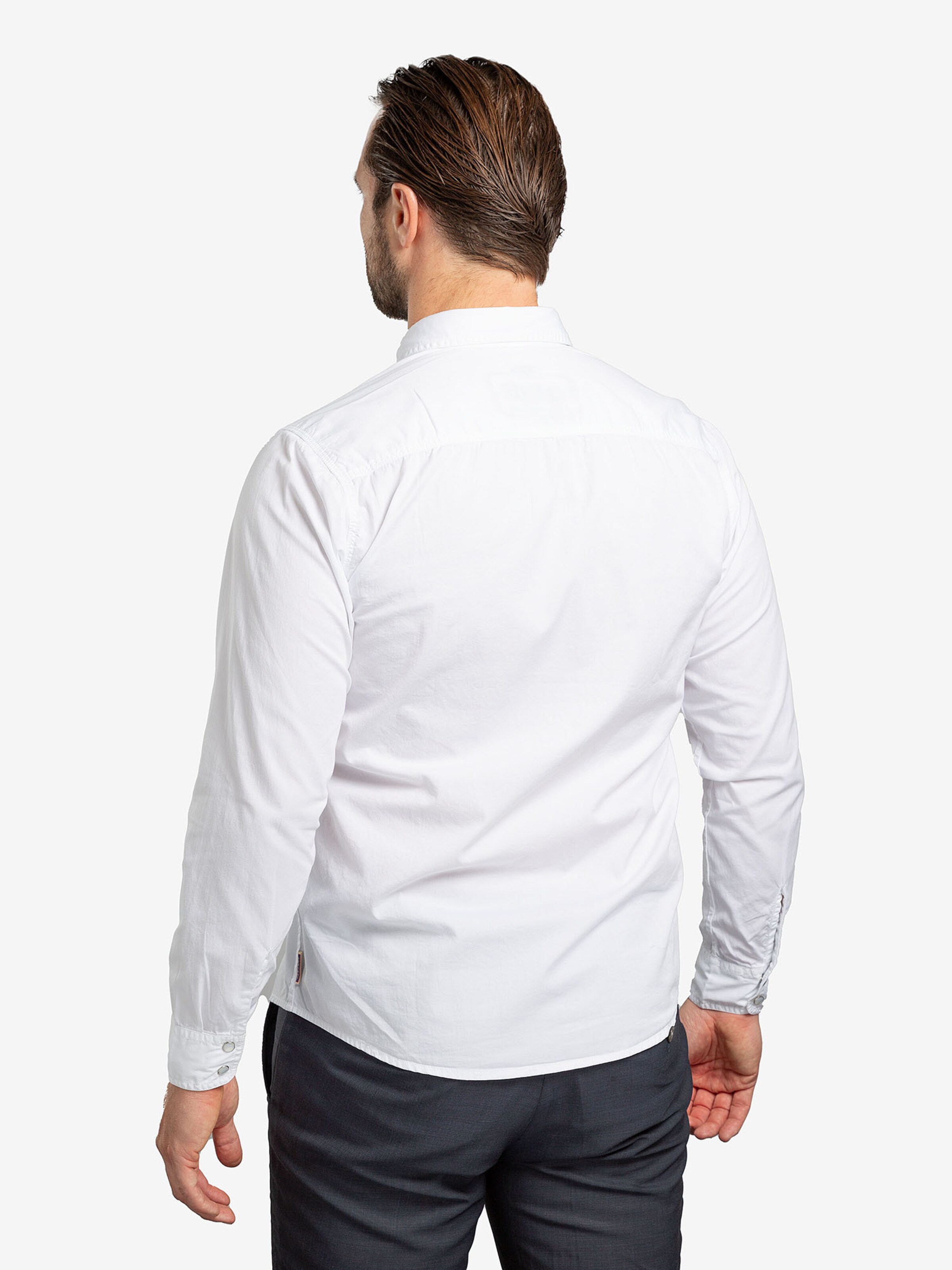 Checker - Regular Fit Camisa ' Dynasty Denim ' em branco