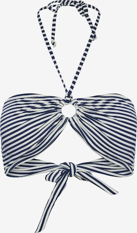 PIECES Bandeau Bikini top 'CATRINE' in Blue: front