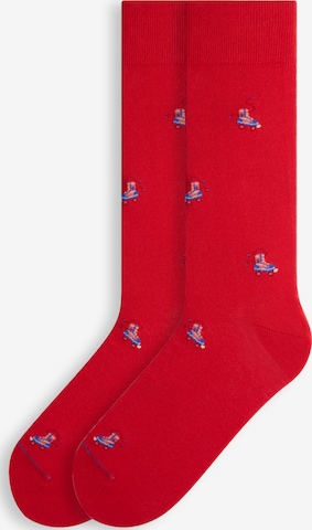 Von Jungfeld Socken 'RETRO ICONS' in Rot: Vorderseite