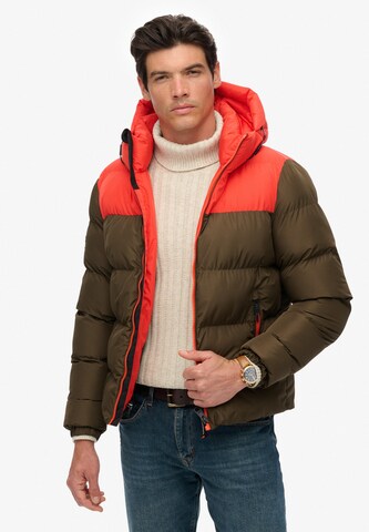 Veste mi-saison Superdry en marron : devant