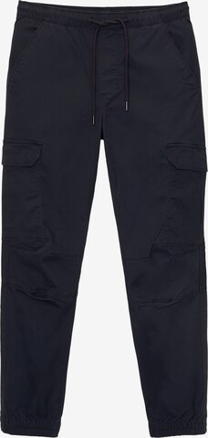 Pull&Bear Tapered Cargobroek in Blauw: voorkant