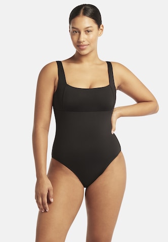 SEA LEVEL Balconette Badeanzug 'Essentials' in Schwarz: Vorderseite