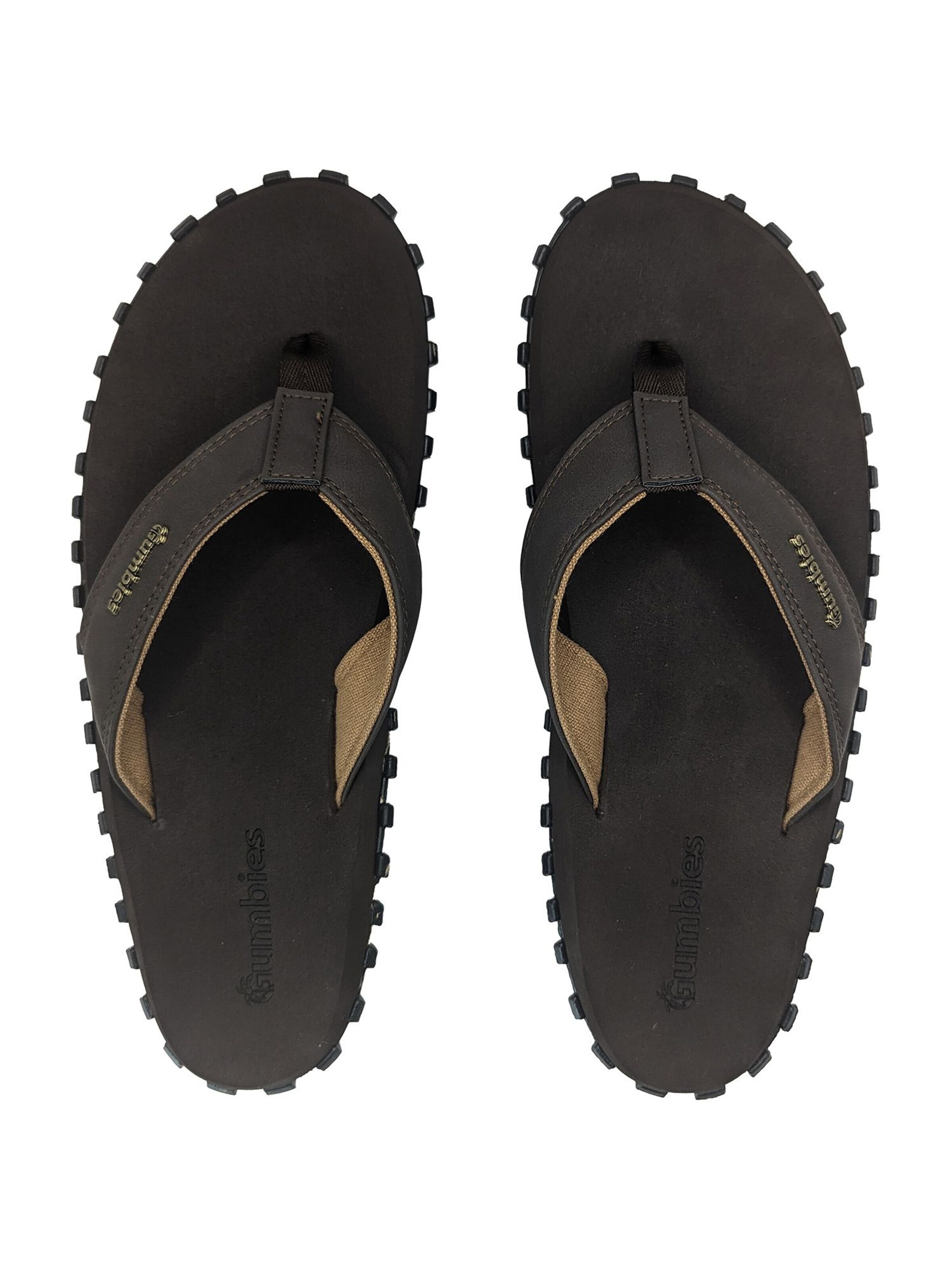 Gumbies T-Bar Sandals in Brown