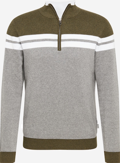 ESPRIT Pull-over en gris / olive / blanc, Vue avec produit