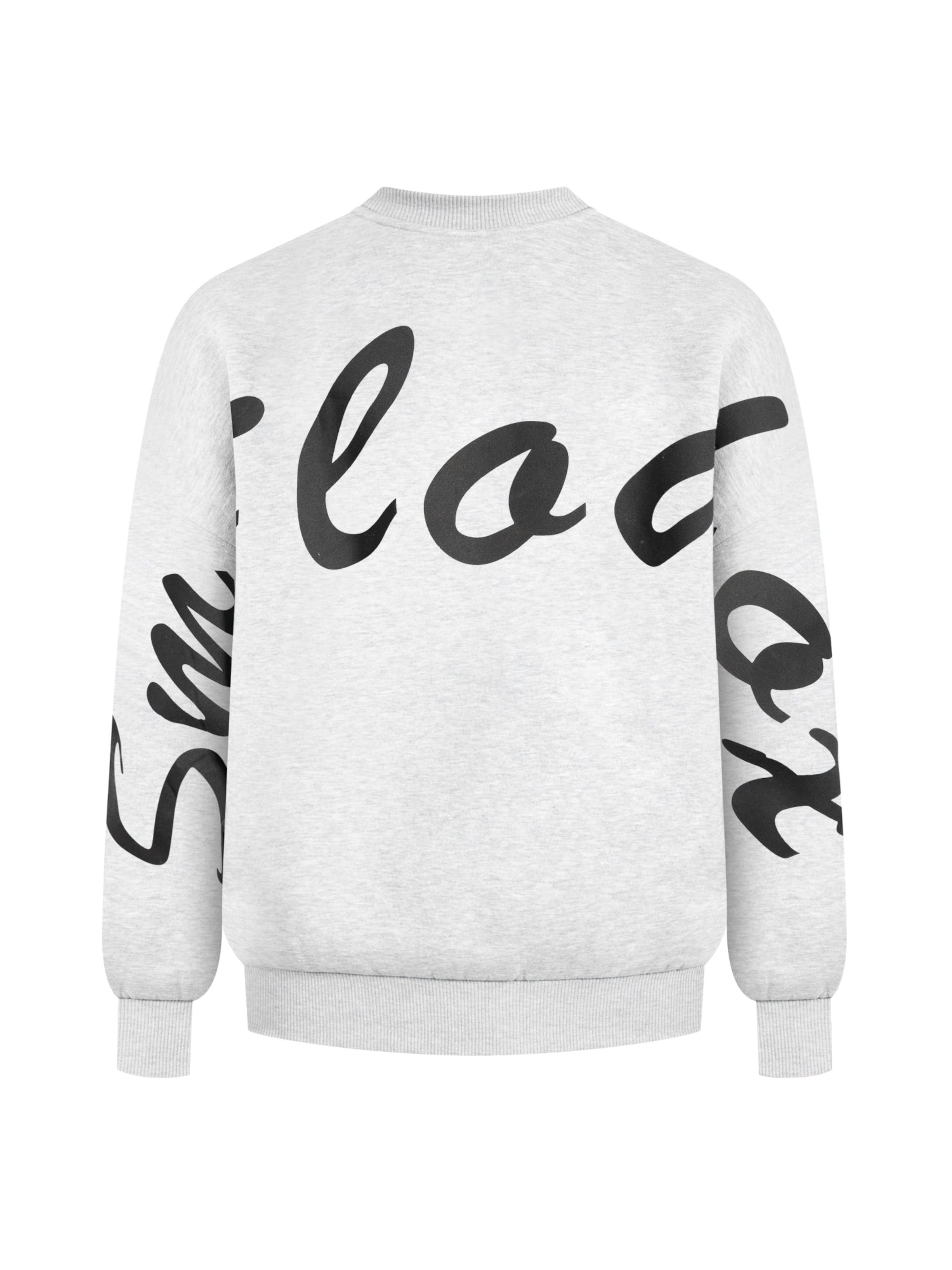 Smilodox Sweatshirt ' Liquid Brail ' in Grijs: voorkant