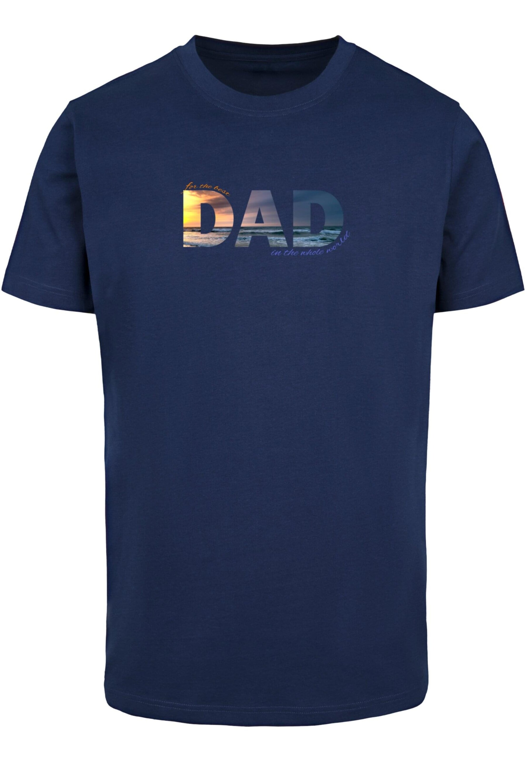 Merchcode T-Shirt 'For The Best Dad' in Blau: Vorderseite