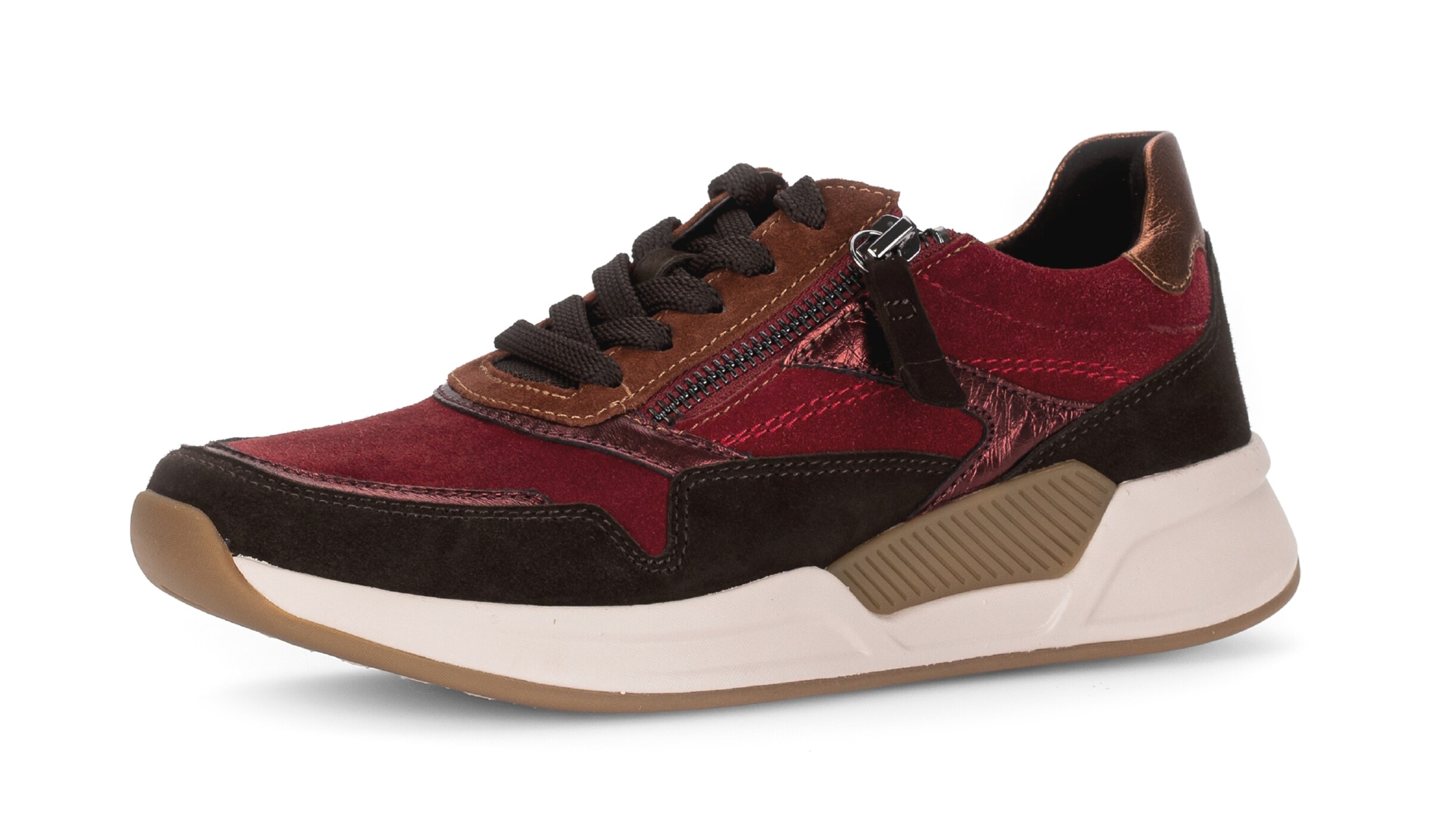 Gabor Rollingsoft Sneaker in rostbraun / bronze / dunkelrot / schwarz, Produktansicht