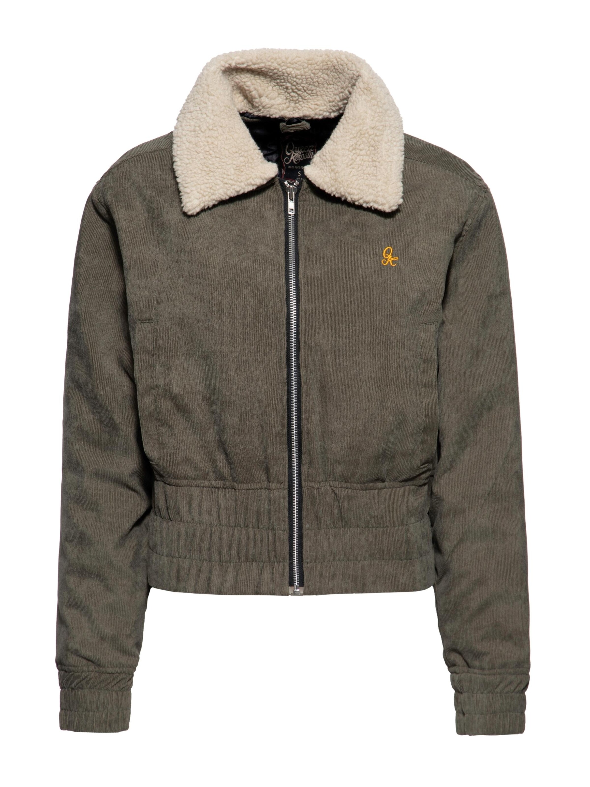 Queen Kerosin Winterjacke 'QK' in Grün: Vorderseite