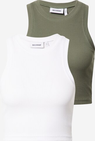 WEEKDAY Top in Green: front