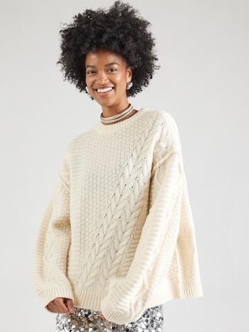 Pull-over TOPSHOP en beige : devant