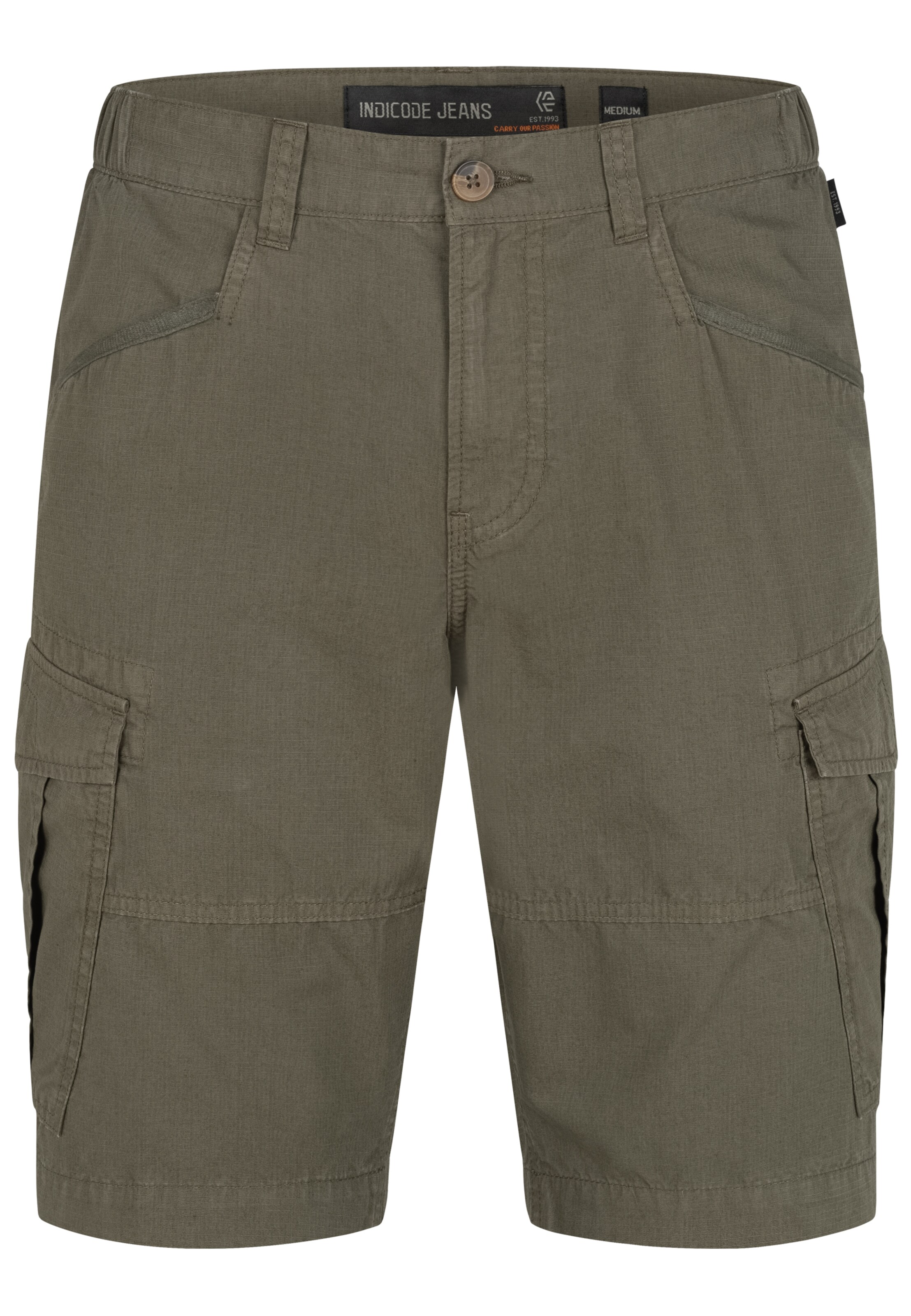 INDICODE JEANS Regular Shorts 'Dreier' in Grün: Vorderseite