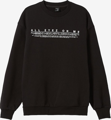 Bershka Sweatshirt in Zwart: voorkant