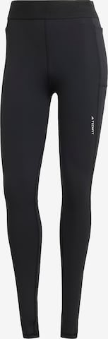 ADIDAS PERFORMANCE - Skinny Calças de desporto em preto: frente