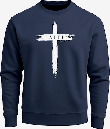 Neverless Sweatshirt 'Faith' in Blue: front