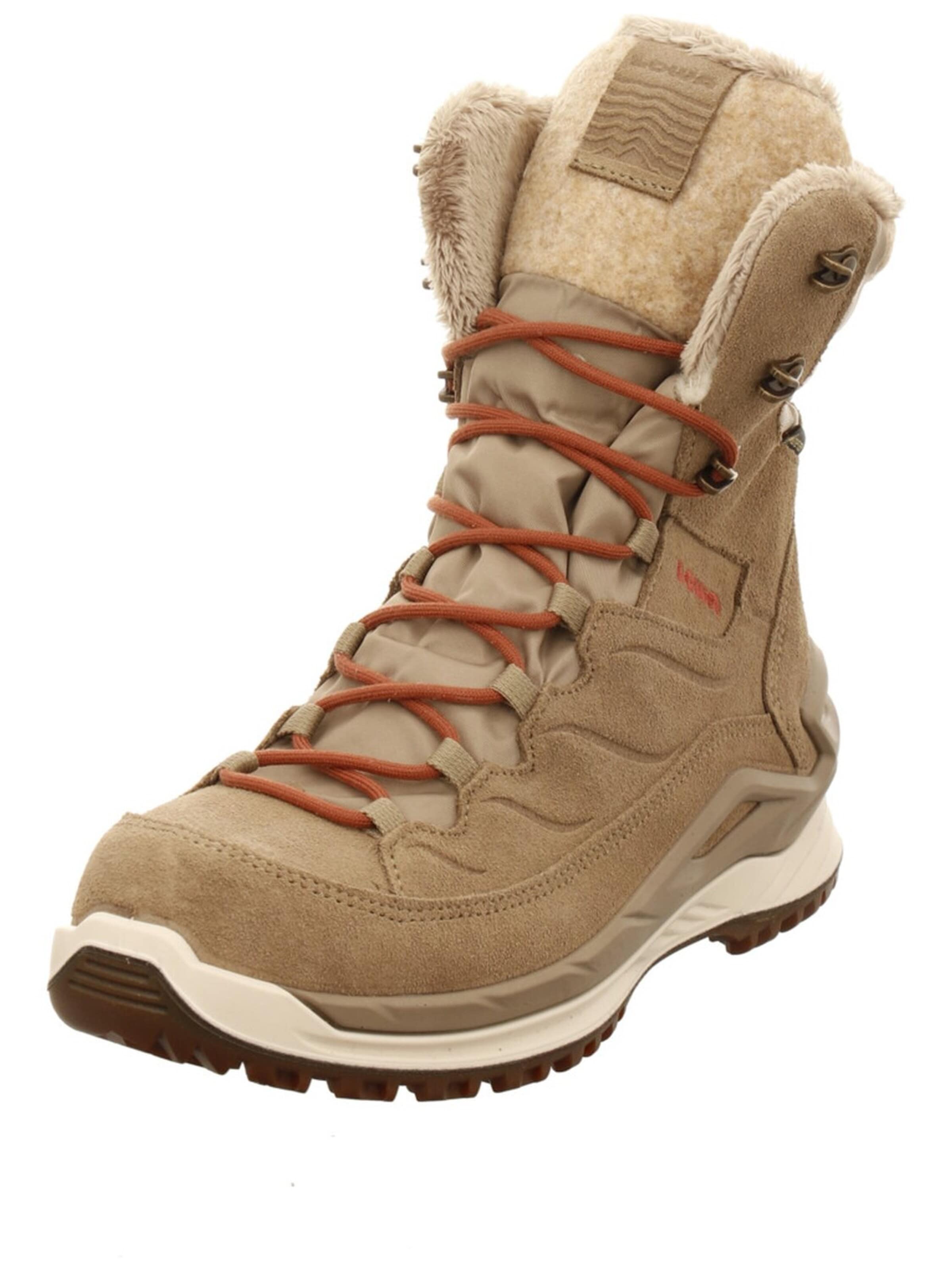LOWA Boots 'Winterboot Damen Calceta EVO GTX Ws dune Echtleder in beige' in Beige: front