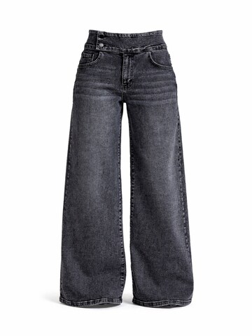 IT'S BASIC Wide leg Jeans 'Palazzo Mid Rise Jeans (Lenght 32)' in Grijs