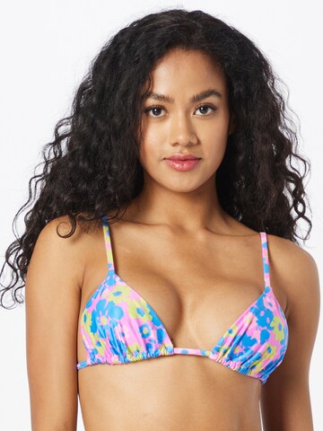 WEEKDAY Triangle Bikini Top in Pink: front