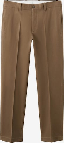 MANGO MAN Pleated Pants 'Koda' in Brown: front