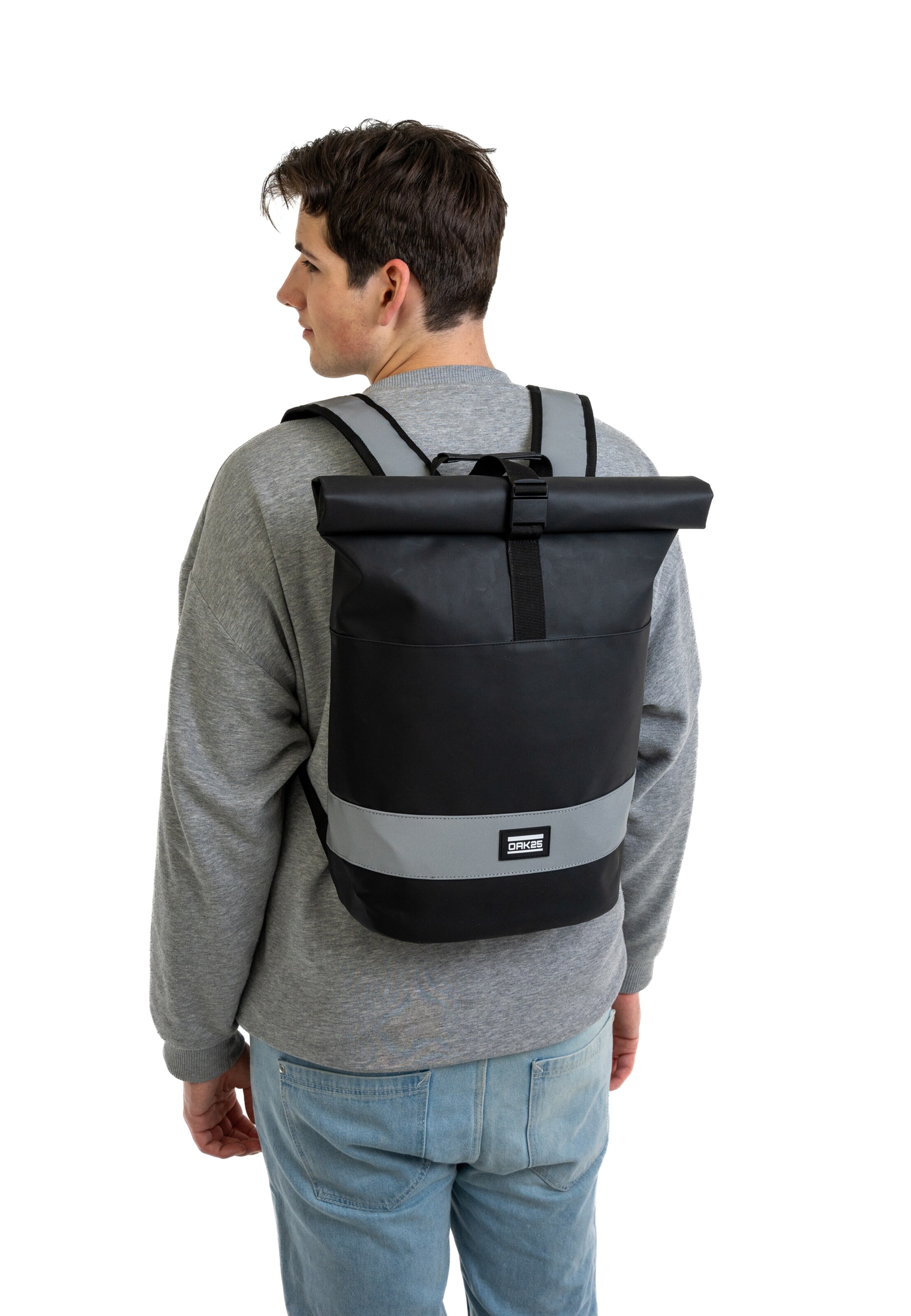 OAK25 Σακίδιο πλάτης 'Everyday Rolltop' σε μαύρο: μπροστά