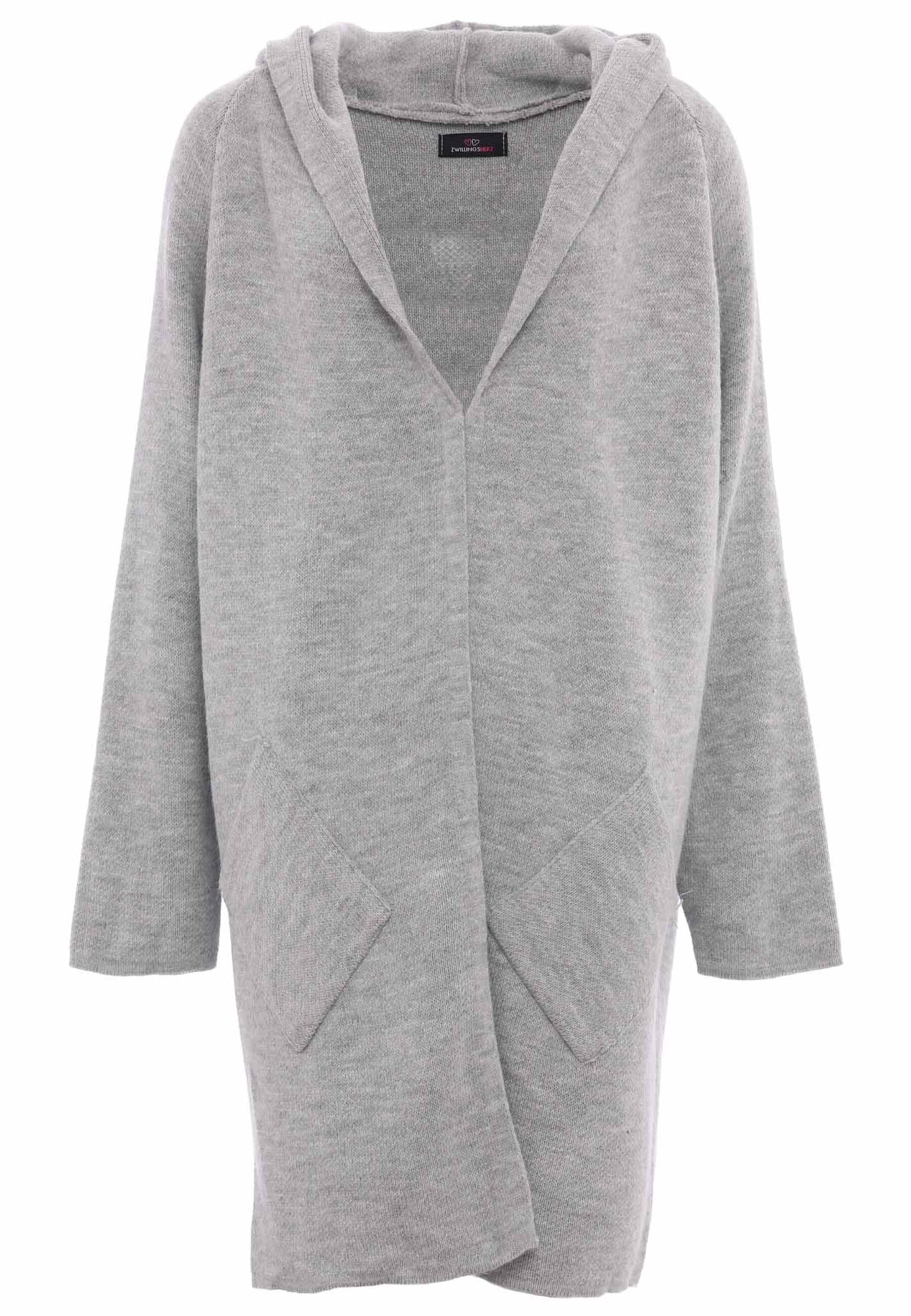 Zwillingsherz Fleece jacket in Grey: front