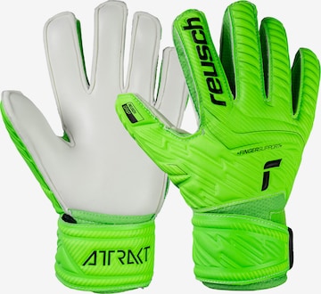 REUSCH Athletic Gloves 'Attrakt Grip Finger Junior' in Green: front