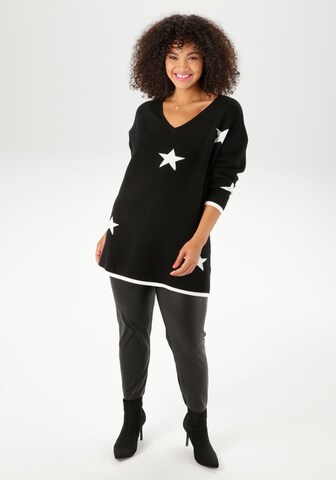 Aniston Pullover in Schwarz