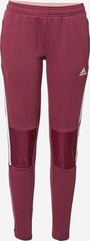 ADIDAS SPORTSWEAR Tapered Workout Pants in Red: front