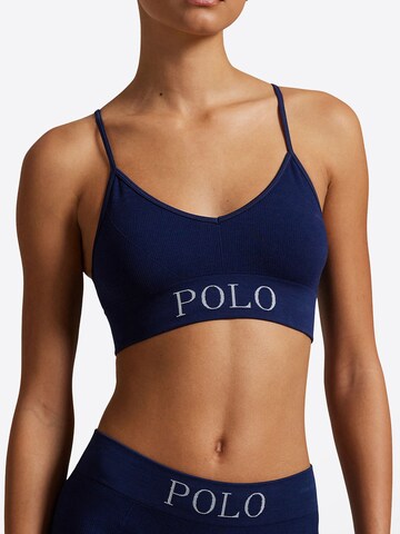 Polo Ralph Lauren Bralette Bra ' Ribbed Seamless ' in Blue: front