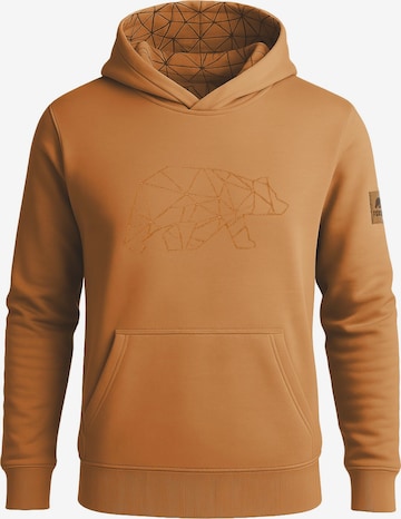 FORSBERG Sweatshirt 'Hoodie mit gesticktem Polygonbär' in Brown: front
