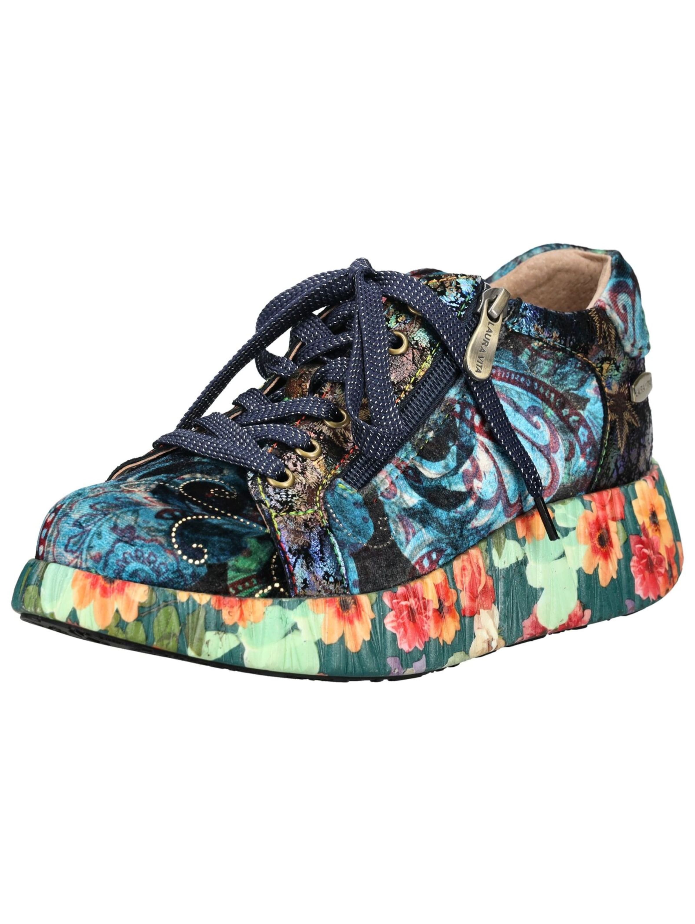 Laura Vita Platform trainers in Blue: front