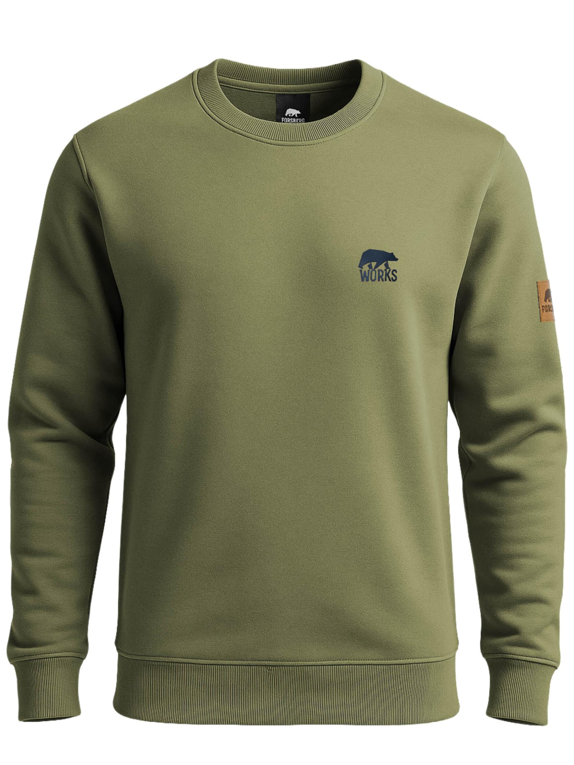 FORSBERG Sweatshirt 'Sweatshirt mit elastischen Einsätzen' in Grün: Vorderseite