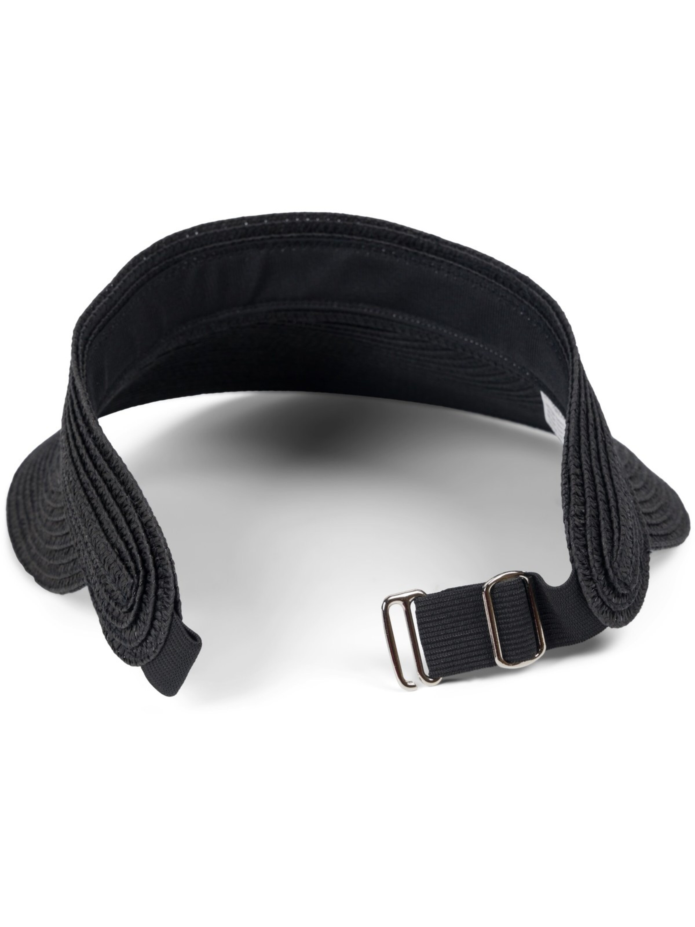 styleBREAKER Cap 'Papierstroh Visor Cap Einfarbig' in Black