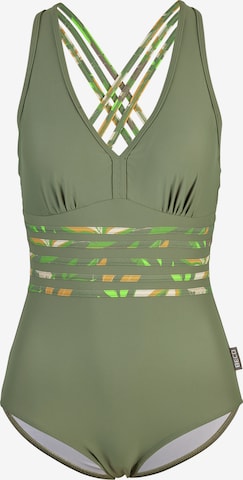 BECO the world of aquasports Swimsuit 'Feathers' in Green: front