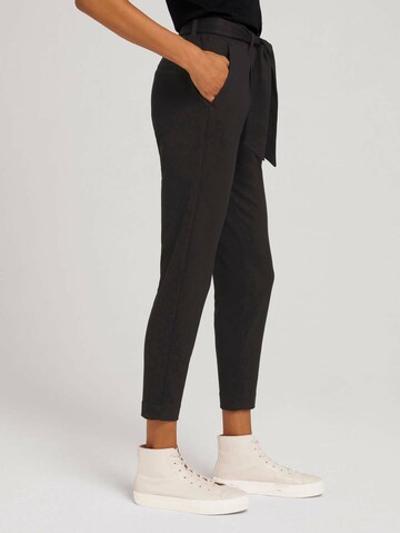 TOM TAILOR Regular Pleat-Front Pants in Black