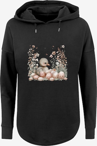 Pull-over 'Ente Ostereier Blumen Küken' F4NT4STIC en noir : devant