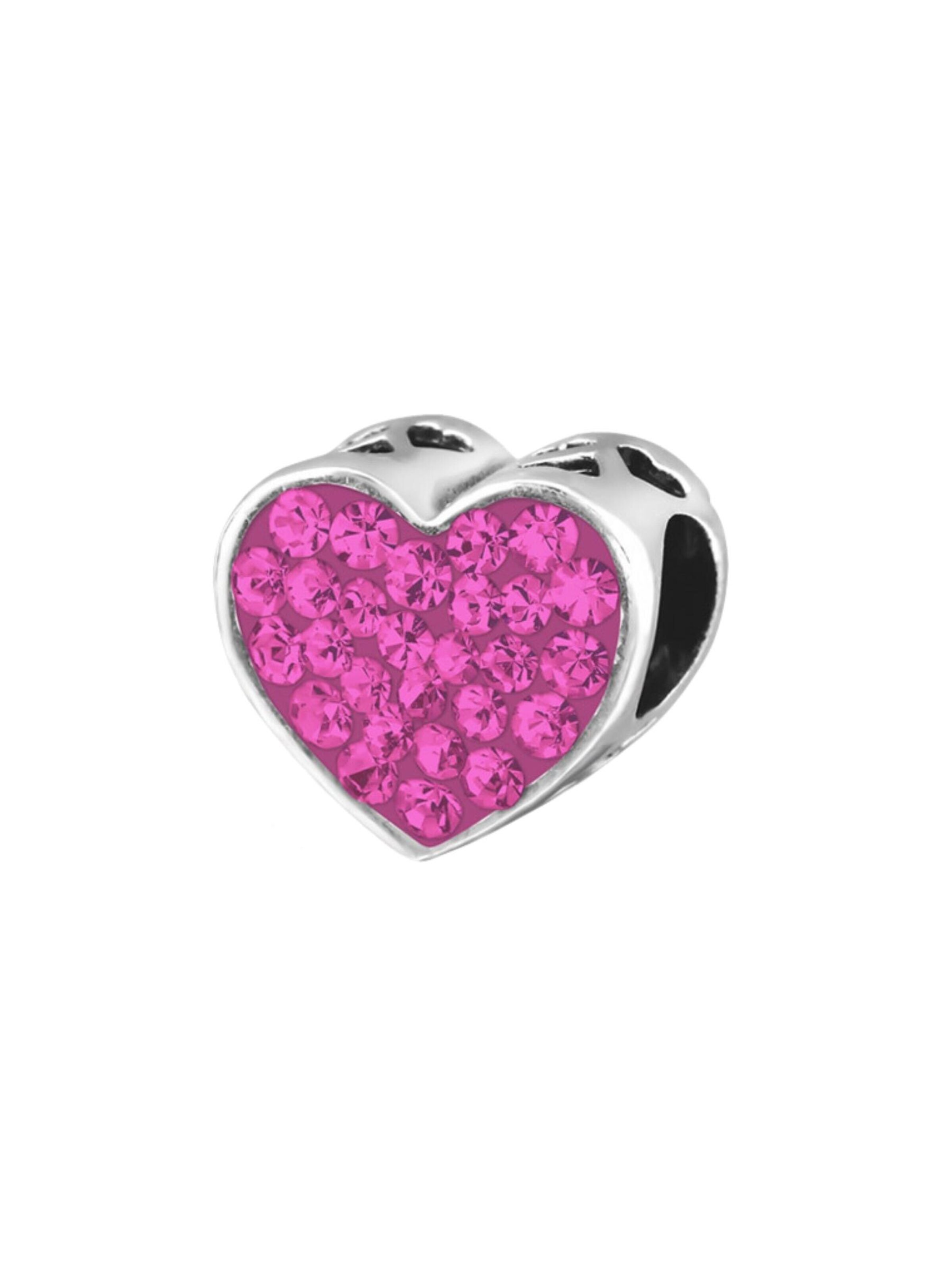 Pendentif 'Heart Happy Mothers Day Sterling Silver Bead With Crystal Charm' Maxte en argent